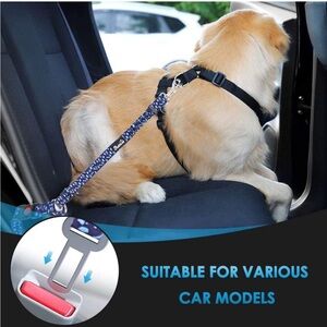 Dog Car Seat Safety Seatbelt Blue